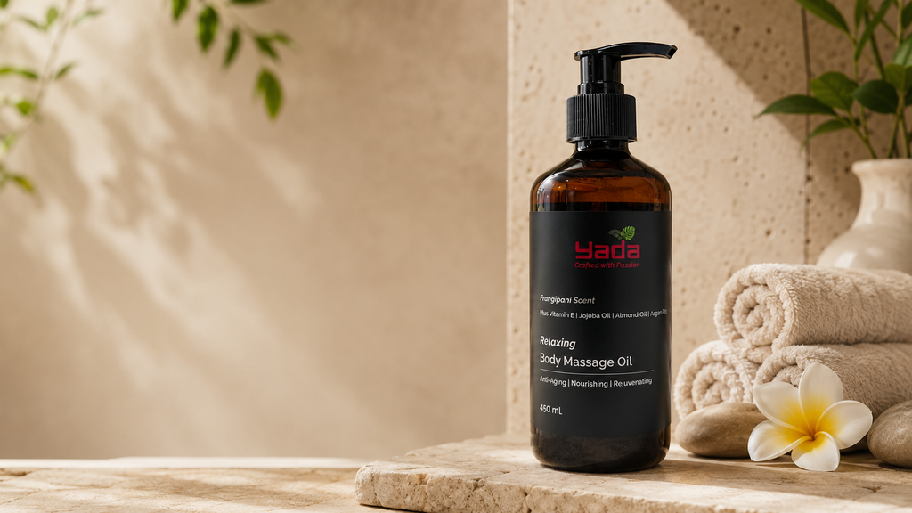 YADA 450ml body oil bottle with pump head
