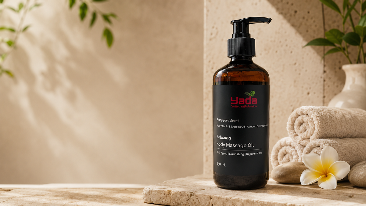 YADA 450ml body oil bottle with pump head