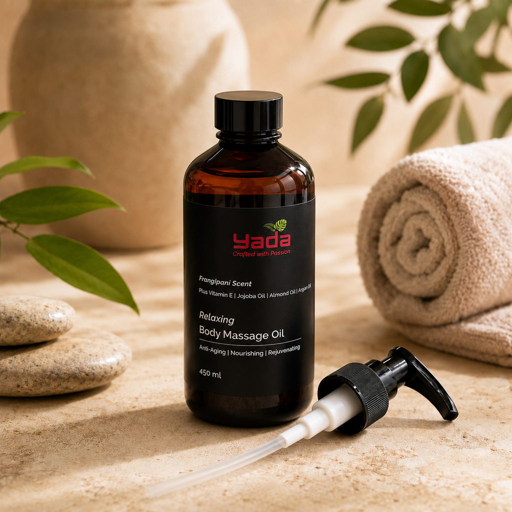 YADA Relaxing Body & Massage Oil 450ml hero bottle