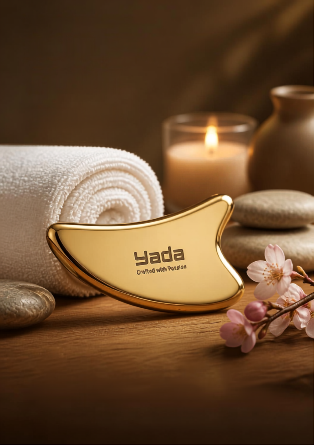 YADA Signature Brass Gua Sha Tool side view